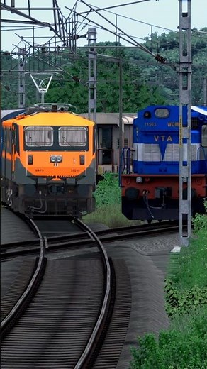 WAP 7 vs WAG 9 Loco Accident On Same Track l Train Simulator Games #train #trainsimulator #traingame