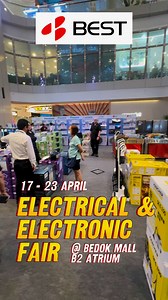 9.9K views · 334 reactions |  Check out our Electrical & Electronics Fair at Bedok Mall B2 Atrium from 17th - 23rd Apr 2024!! Discover incredible discounts on a wide range of electronics. Special deals and huge savings await! #BestDenki #sgpromo #climatevoucher #fyp #bedokmall | BEST Denki Singapore | Facebook