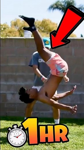 1 Hour Backflip Challenge With Best Friend (Gone Wrong) 💀 #challenge #shorts #youtubeshorts