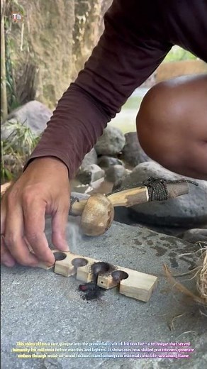 Ancient Fire Craft: Traditional Hand-Drill Fire Making! 🔥🪵