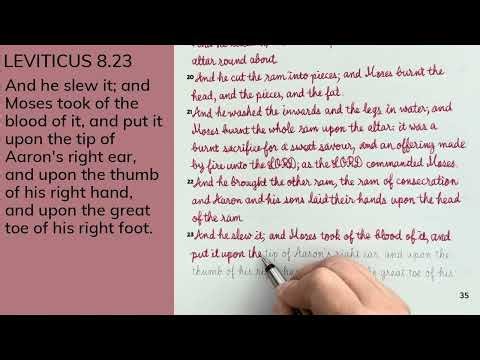 8.23 LEVITICUS cursive handwriting / Holy Bible / KJV