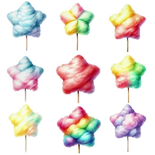 54 Cotton Candy Clipart, PNG With Transparent Background, Watercolor Cotton Candy, Scrapbooking, Planner, Digital Download, Commercial Use - Etsy