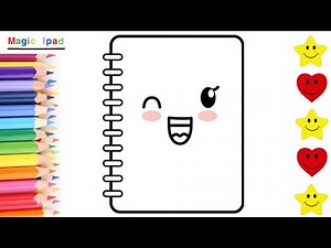 Como dibujar una LIBRETA KAWAII | dibujos para niños 💓⭐ How to draw a CUTE NOTEBOOK | drawings kids