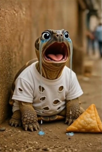 The poor tortoise didn't have samosa so his rich friends making fun of him#shorts #tortoise