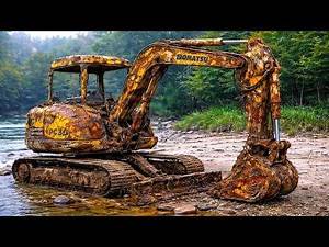 Komatsu PC30 Excavator Restoration – 30 Years Underwater, Extreme Rust Rebuilt Like New
