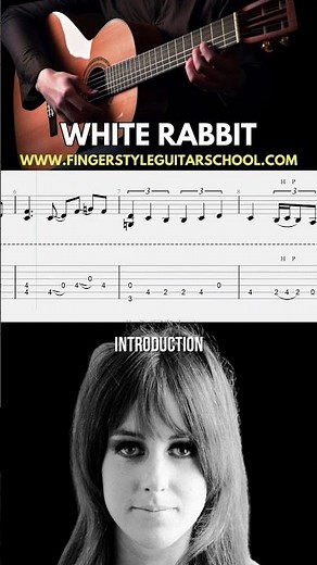 White Rabbit Fingerstyle Tab (intro) #acousticguitar #fingerstyleguitar #fingerpickingguitar