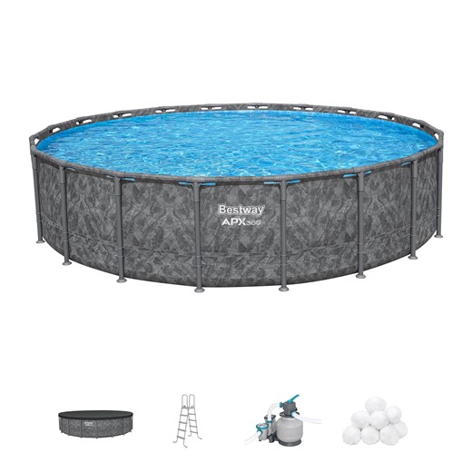 Bestway APX 365 20'x52" Metal Frame Above Ground Pool w/ Sand Pump & Accessories