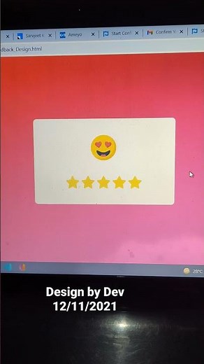 Interactive feedback design by Dev using HTML CSS JavaScript