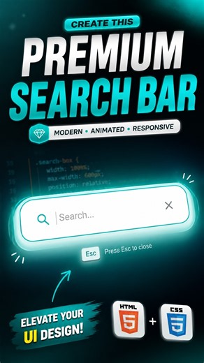 How to create premium search bar with HTML & CSS #html #css #webdevelopment
