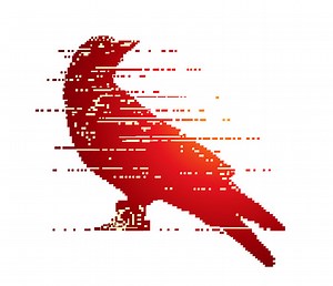 Pixel Art von Raven mit Glitch-Technik