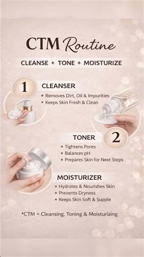 “CTM Routine Step by Step 💧 | Glowing Skin Secret”
