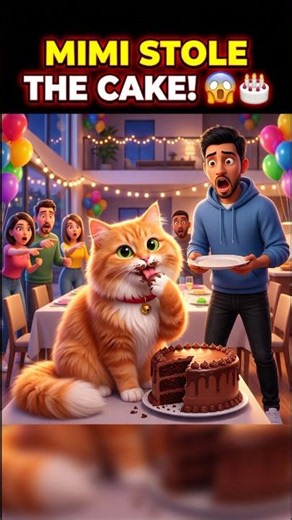 Mimi's Birthday Cake Heist Will Make You Laugh😂🎂 #sorts #mimi #funny #cat #ai