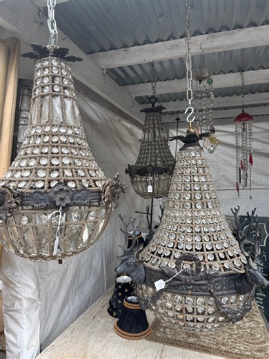 “I’m in the mood for crystals!” 珞 Come on over to Brick n Barn where you will find elegant crystal chandeliers, sconces, lampshades, crystal bracelets, and more. Come meet John and learn about his stunning collection from France today and tomorrow, October 11 and 12 from 9 to 5. Call us with questions at 760-651-2635. | Brick n Barn | Facebook