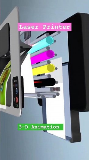 How does it work ⁉️🤔 Laser Printer🤔 3D_animation #printer #laser #computer #shorts