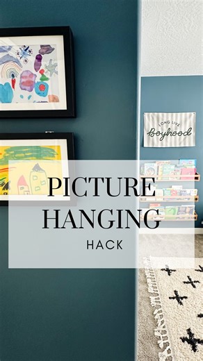 This is the easiest hack for hanging any frame perfect every time! Make it even easier by just drawing a line where your level is and line the tape up with that line (didn’t think about that until after I did this video). Comment FRAME to get a link to the cutest changeable kids art frames. #diyhack #pictureframehack #kidsartframes | Savage Upgrades | Facebook