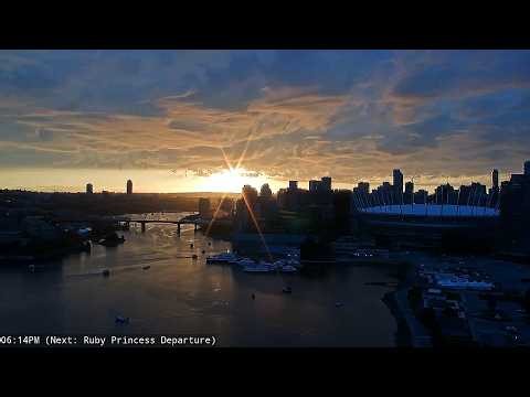 Incredible Sunset for Princess Ruby's Final Departure! A Vancouver Night to Remember Princess Cruise