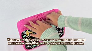 Decorably Insulated Unicorn Lunchbox for Girls 4-6 with Glittery Star Patch Design, Easy-To-Clean Unicorn Lunch Bag for Girls with Mesh Pocket Inside