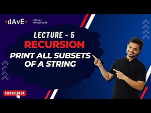 Lecture :- 5 Print All Subsets of a String | Recursion | String | C++.