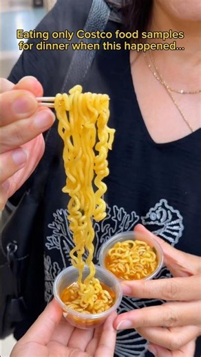 Eating only Costco food samples for dinner when this happened… #food #eating #mukbang #noodles