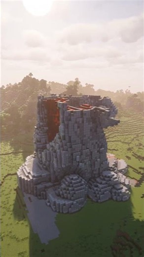 Guardian of the meadow: stone dragon Nether portal — Minecraft