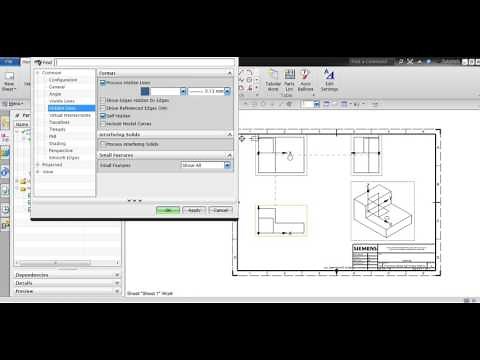 DRAFTING SETTINGS HIDDEN LINES DELIMITERS IN NX UNIGRAPHICS