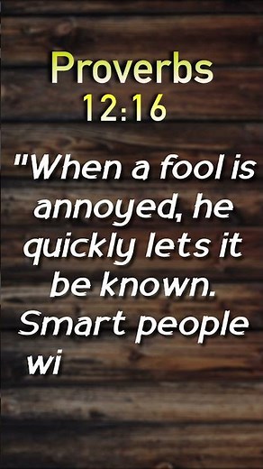Proverbs 12:16 - How the Wise Respond to Insults