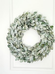 Lamb's Ear Wreath: Farmhouse Greenery on Grapevine Base - Etsy
