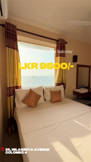 Double room with a view LKR 9500/- only !!! 🌊🌴☀️ The best budget rates only at 📍Hoteleurolanka 29, Milagiriya Avenue, Colombo 4 #beachviews☀️🌴 #india #viralsrilanka🇱🇰 #budgethotel #beachotel🏖