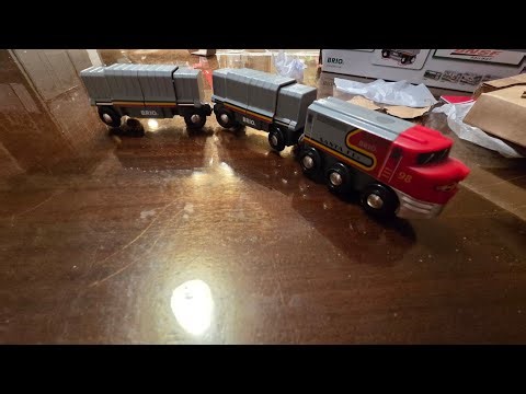 Unboxing Brio Santa Fe train set for my wooden layouts and wooden train collections.