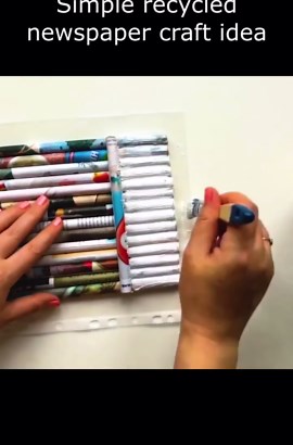 DIY Simple recycled newspaper craft idea