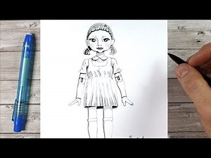 COMMENT DESSINER LA POUPÉE STATUE DE SQUID GAME