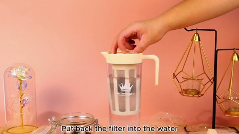 Cold Brew Tea Pitcher, Cold Brew Coffee Maker – 37 Fl Oz BPA-Free PP Pitcher with Durable Mesh Filter, Leak-Proof Cap, Comfortable Handle – Perfect for Fridge Side Door Storage & Ice Drinks