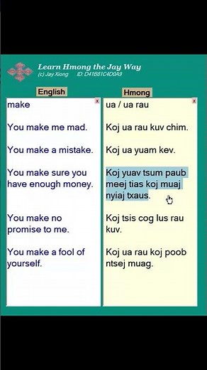 Make #2 English and Hmong #english #hmong