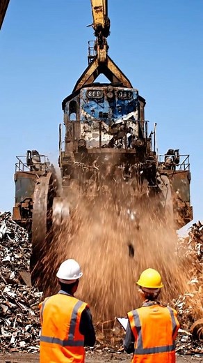 2.1K views · 18 reactions | The Iron Execution: A Train’s Final Stand in the Scrap Yard #railway #train #wesel | Demolishe | Facebook