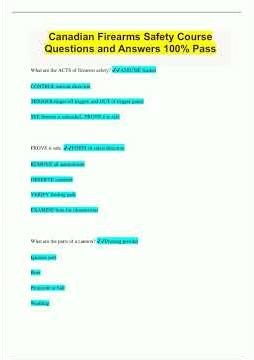 Canadian Firearms Safety Course Questions and Answers 100 Pass742