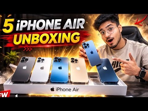 5 iPhone Air Unboxing 😱 Ek Sath! Real Surprise | iPhone Air First Look & Review in Hindi