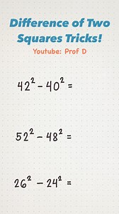 43K views · 363 reactions | Difference of Two Squares Tricks: Quick Methods for Fast Factoring! | Prof D | Facebook