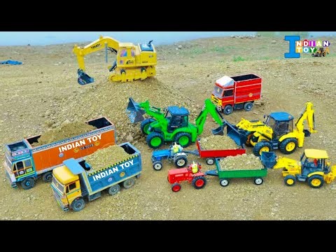 Jcb 3dx Loading Sand BharatBenz TATA Tipper Dumper Accident | Tata Truck 2 Mahindra Tractor