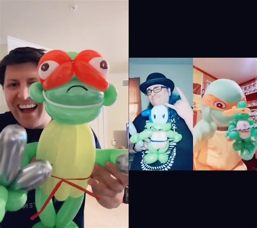 Ninja Turtle Balloon Animal Duet Creation