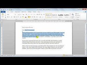 Microsoft Word 2010 text basics - Tutorial 5
