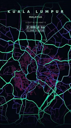 The fingerprint of #kualalumpur´s road grid! #kualalumpur #malaysia #mapping #geography #timeleaps