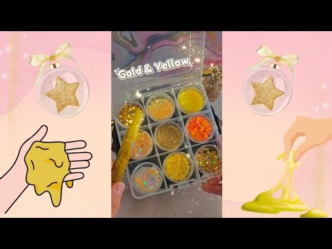 MAKING THE PRETTIEST YELLOW SLIME! FULL OF GLITTER✨️