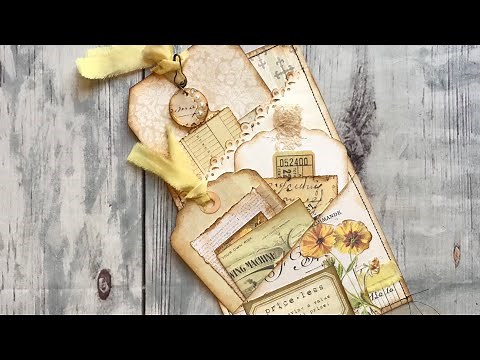 Junk Journal Tutorial- Loaded Pocket with Tags and Embellishments- Easy Ideas
