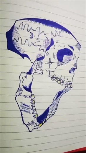 Skeleton face drawing 🔥🥶