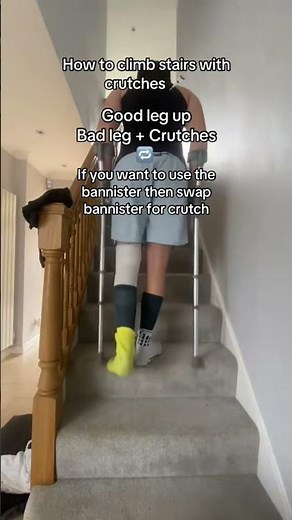 How to get up stairs with crutches #injury #helpmemakethismakesense