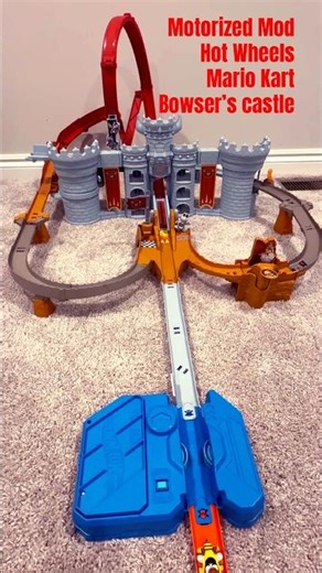 Mario Kart Bowser’s castle motorized mod #hotwheels #mario #mariokart #nintendo #car