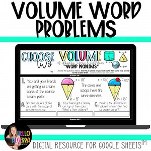 Volume of Spheres, Cones and Cylinders Word Problems Digital Activity