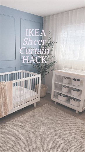 Jaden Edwards on Instagram: "IKEA sheer curtain hack for UNDER $250⬇️✨ What we used: ~ IKEA Vidga track x 3 ($60 ~ IKEA Vidga glides x 3 ($15) ~ Freedom Bardwell curtains x 2 ($161.90) ~ Freedom S-wave clips x 2 ($11.10) = $248 !!! 💸💸 #ikea #freedom #ikeacurtains #ikeacurtainhack #sheercurtains #curtainhack #nursery #babynursery #babyboynursery #nurseryinspo #nurserydecor #nurserydesign #29weekspregnant"