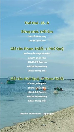 14/6/2026 - Thời tiết Windfinder đảo Phú Quý, Trời êm