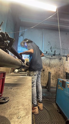 57 Chevy Bel Air custom drive shaft welded trying to get back to making content #chevys #welding